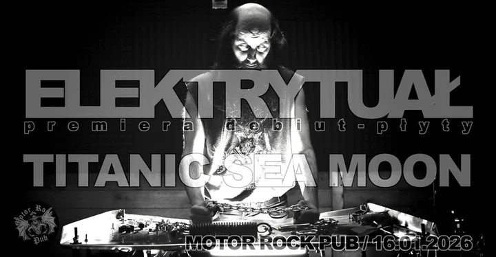 Grafika promocyjna wydarzenia Elektrytuał — premiera płyty w Motor Rock Pub Słupsk, 16 stycznia 2026