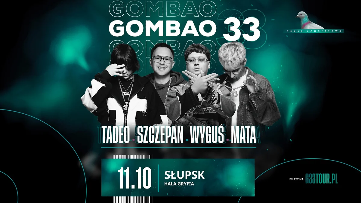 Grafika promocyjna wydarzenia GOMBAO 33 w Słupsku: koncert