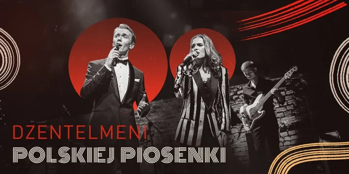 Grafika promocyjna wydarzenia Dżentelmeni Polskiej Piosenki w Słupsku — koncert 10 kwietnia 2026