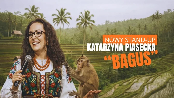 Grafika promocyjna wydarzenia Katarzyna Piasecka: nowy program stand-up „BAGUS” w Słupsku