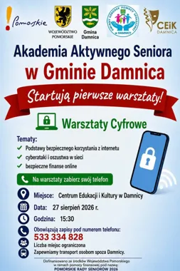 Grafika promocyjna wydarzenia Bezpieczny Senior w Cyfrowym Świecie