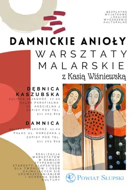 Grafika promocyjna wydarzenia Namaluj własnego anioła. Bezpłatne warsztaty w Dębnicy Kaszubskiej