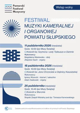 Grafika promocyjna wydarzenia Festiwal Muzyki Kameralnej i Organowej Powiatu Słupskiego