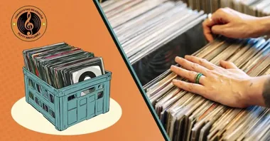 Grafika promocyjna wydarzenia Kiermasz winyli i CD w Centrum Handlowym Jantar (Słupsk)