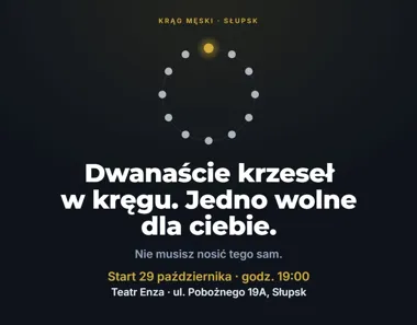 Grafika promocyjna wydarzenia KRĄG MĘSKI - SŁUPSK: spotkania wsparcia