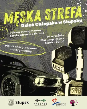 Grafika promocyjna wydarzenia Męska Strefa – Dzień Chłopaka w Słupsku
