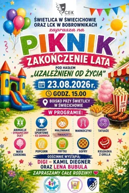 Grafika promocyjna wydarzenia Rodzinny piknik – zakończenie lata