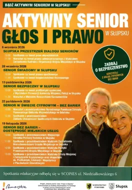 Grafika promocyjna wydarzenia Senior świadomy w Słupsku