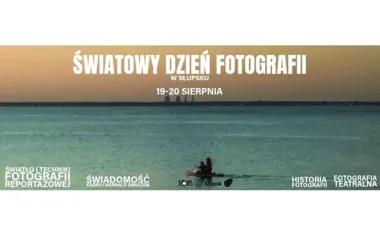 Grafika promocyjna wydarzenia Światowy Dzień Fotografii w Słupsku