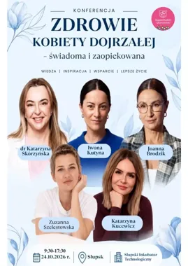 Grafika promocyjna wydarzenia Zdrowie Kobiety Dojrzałej – Świadoma i zaopiekowana