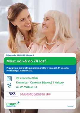 Mammobus stanie w Damnicy. Bezpłatne badania dla kobiet 45 do 74 lat