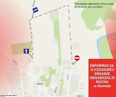 Przy cmentarzu w Damnie przez dwa dni będzie obowiązywał ruch jednokierunkowy