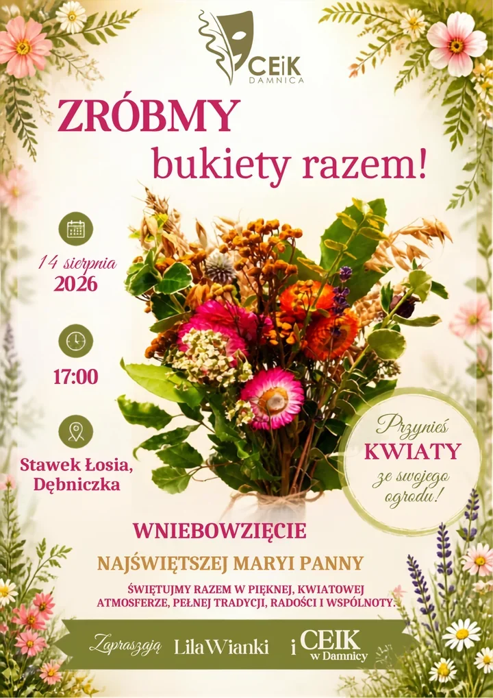 Bukiety z łąk i ogrodów powstaną nad Stawkiem Łosia