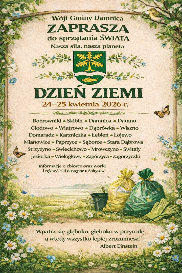Dzień Ziemi zamieni się w wspólne sprzątanie okolic Damnicy