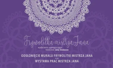 W Słupsku frywolitka wychodzi na mur - mural Mistrza Jana