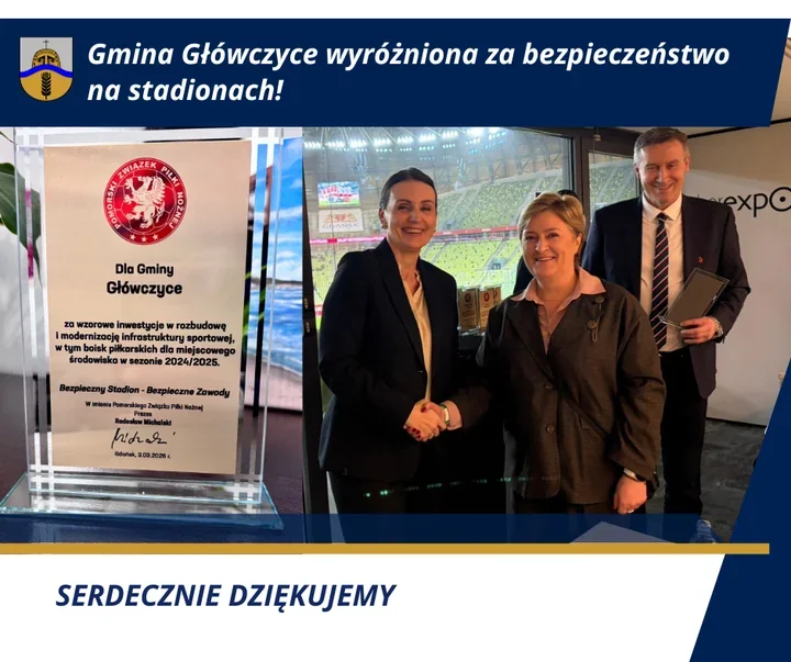 Gmina Główczyce nagrodzona za organizację bezpiecznych zawodów piłkarskich