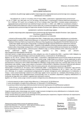 Projekt planu zagospodarowania przestrzennego zostanie wyłożony do wglądu