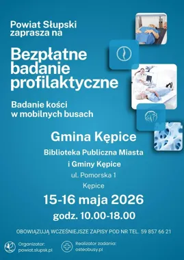Bezpłatne badania kości w Kępicach. Mobilny punkt stanie przy bibliotece