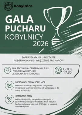 Gala Pucharu Kobylnicy 2026. Dwie klasyfikacje i wręczenie pucharów