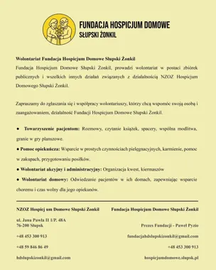W słupskim hospicjum potrzeba rąk i obecności, nie tylko wielkich gestów
