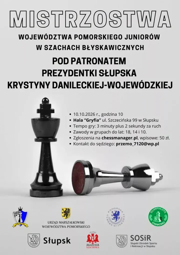 Młodzi szachiści zagrają na czas. W Hali Gryfia odbędą się mistrzostwa Pomorza