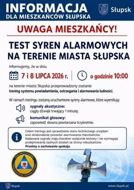 Syreny zawyją dwa dni z rzędu. Słupsk sprawdzi alarm i ALERT RCB