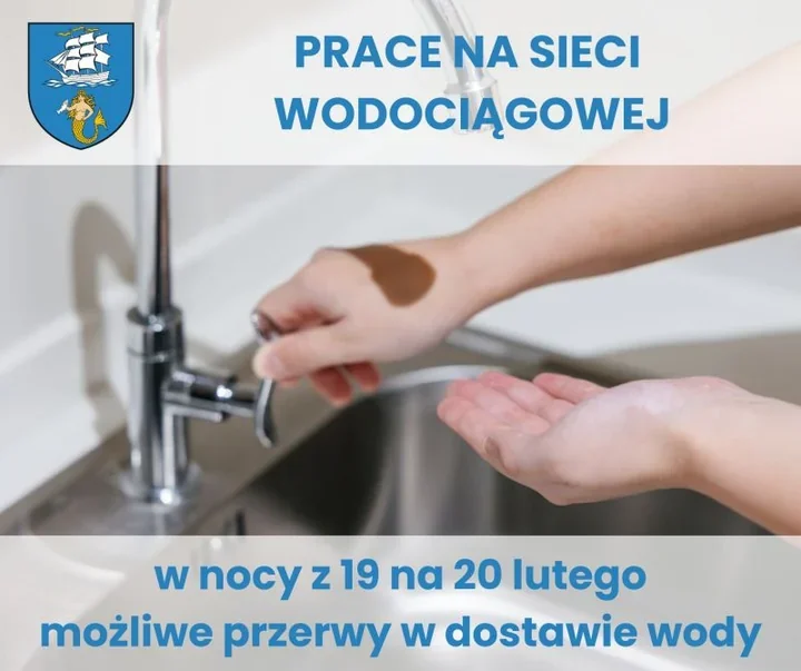 Nocne prace na wodociągu mogą spowodować przerwy w dostawie wody w Ustce